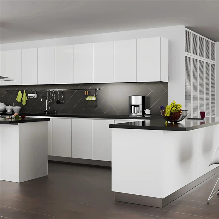 Off White High Gloss Kitchen Cabinets factory