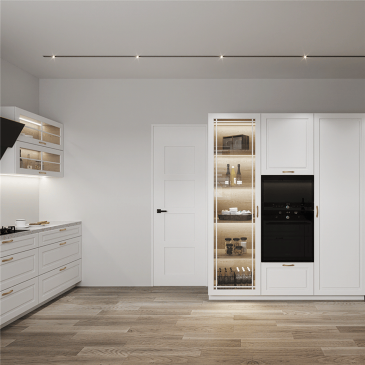 White Wood Grain Kitchen Cabinets high quality