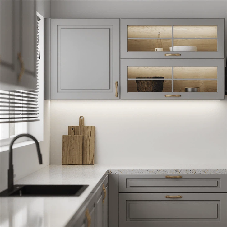 White Wood Grain Kitchen Cabinets price