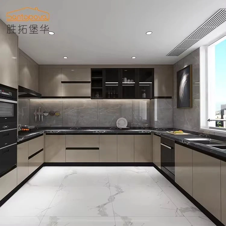 High Gloss Handleless Kitchen Cabinets